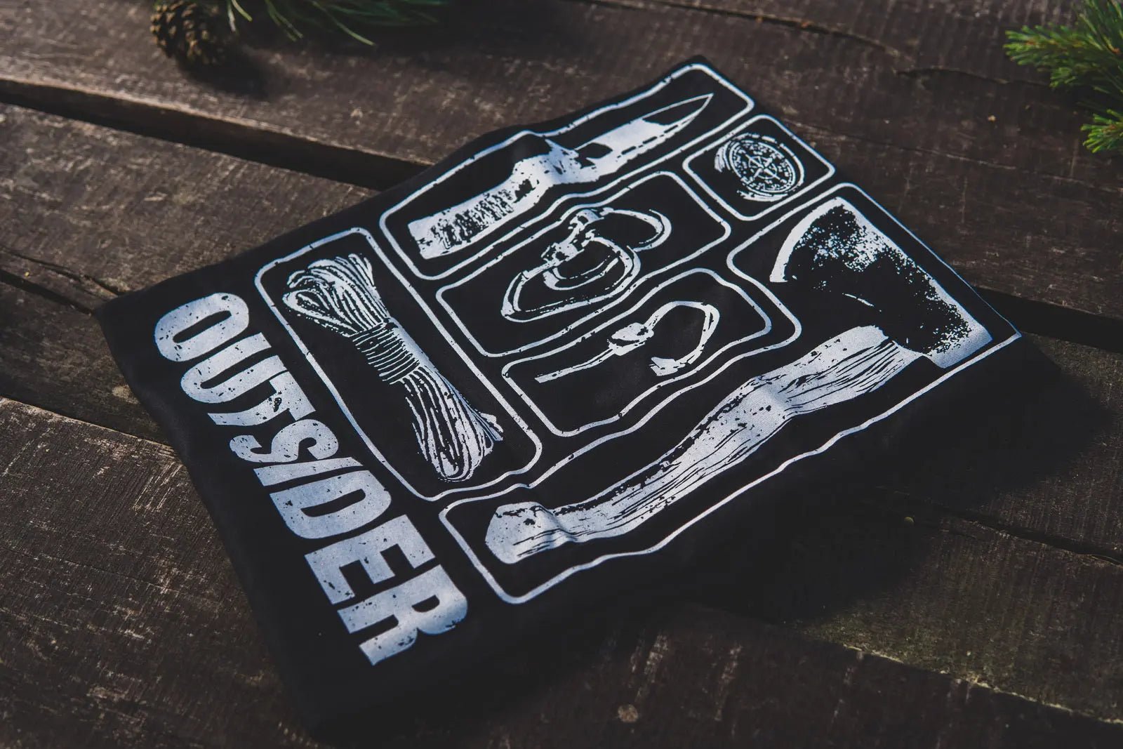 Tricou army OUTSIDER negru TIGERWOOD | Echipament tactic WARGEAR