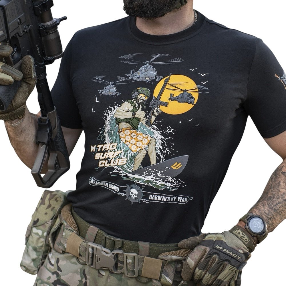 Tricou army SURF CLUB negru M - TAC | Echipament tactic WARGEAR