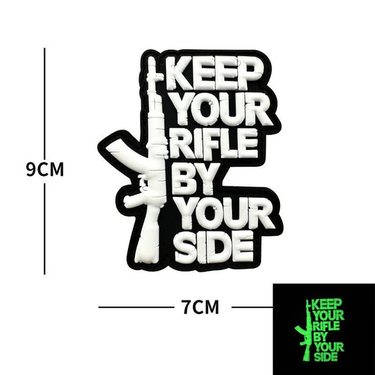 Velcro Patch KEEP YOUR RIFLE BY YOUR SIDE fosforescent | WARGEAR RO