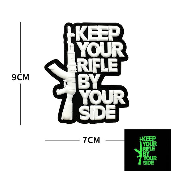 Velcro Patch KEEP YOUR RIFLE BY YOUR SIDE fosforescent | WARGEAR RO