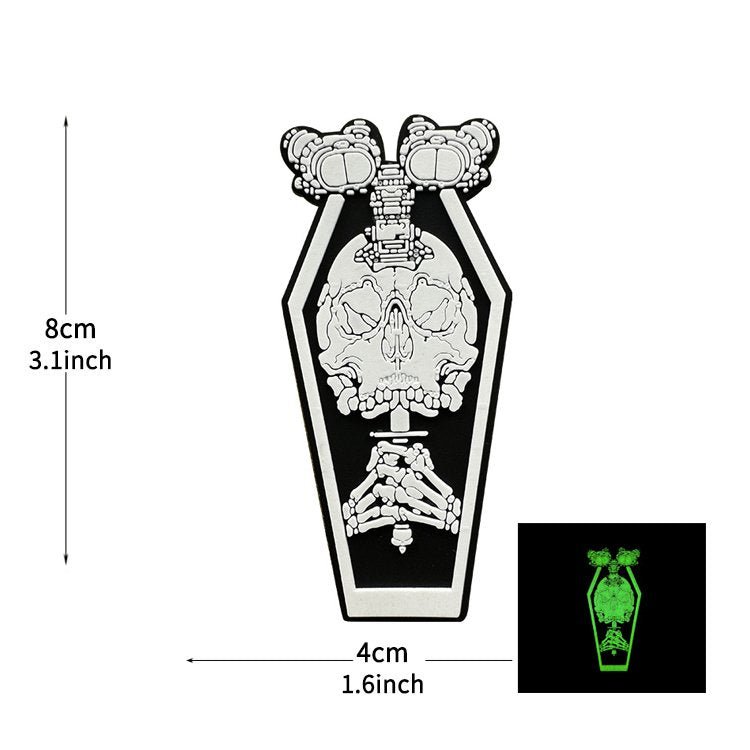 Velcro Patch NVG Skull Fosforescent | WARGEAR RO