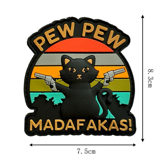 Velcro Patch PEW PEW MADAFAKAS – Gunslinger Cat | WARGEAR RO