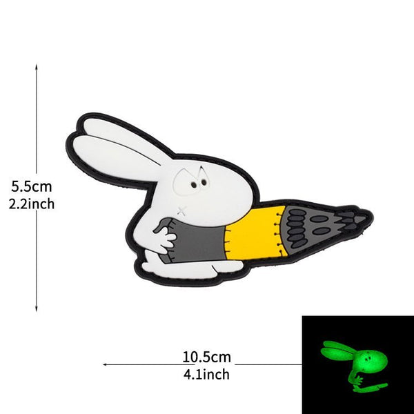 Velcro Patch RAGE RABBIT ROCKET – PVC – Fosforescent | WARGEAR RO