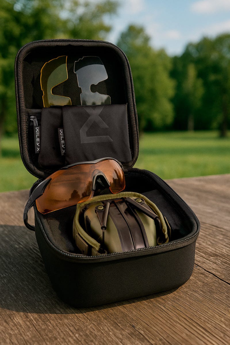 Wiley X® Shooting Range Kit VAPOR COMM – Ochelari balistici cu 3 lentile + Casti antifonice EARMOR® M300WXJ – Editie limitata | Echipament tactic WARGEAR